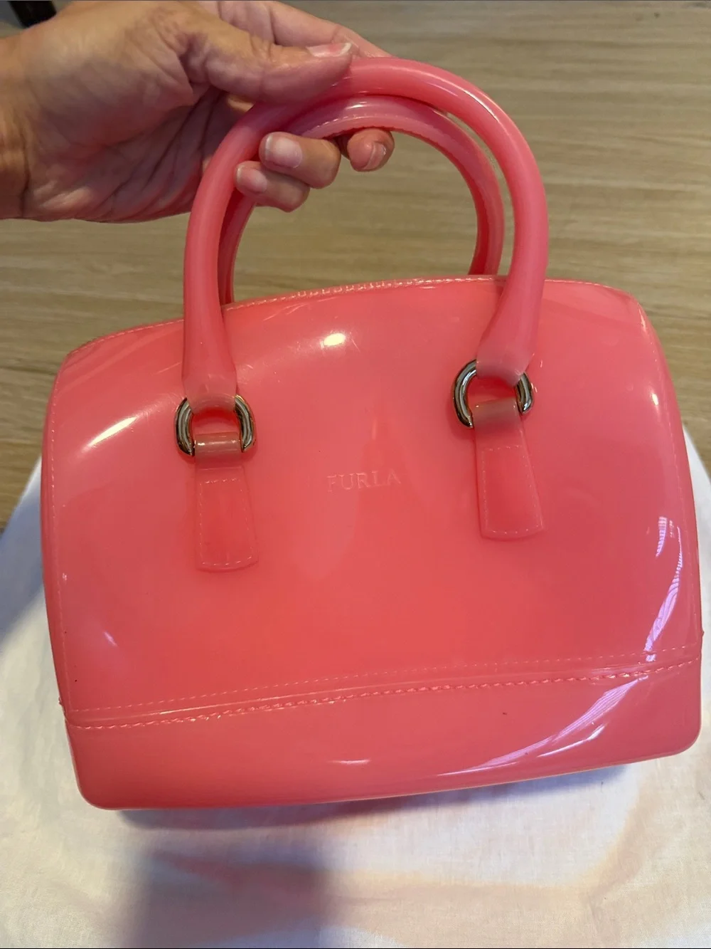 Furla Jelly Special Edition Candy Bag Satchel with Furla Lock & Dust Bag